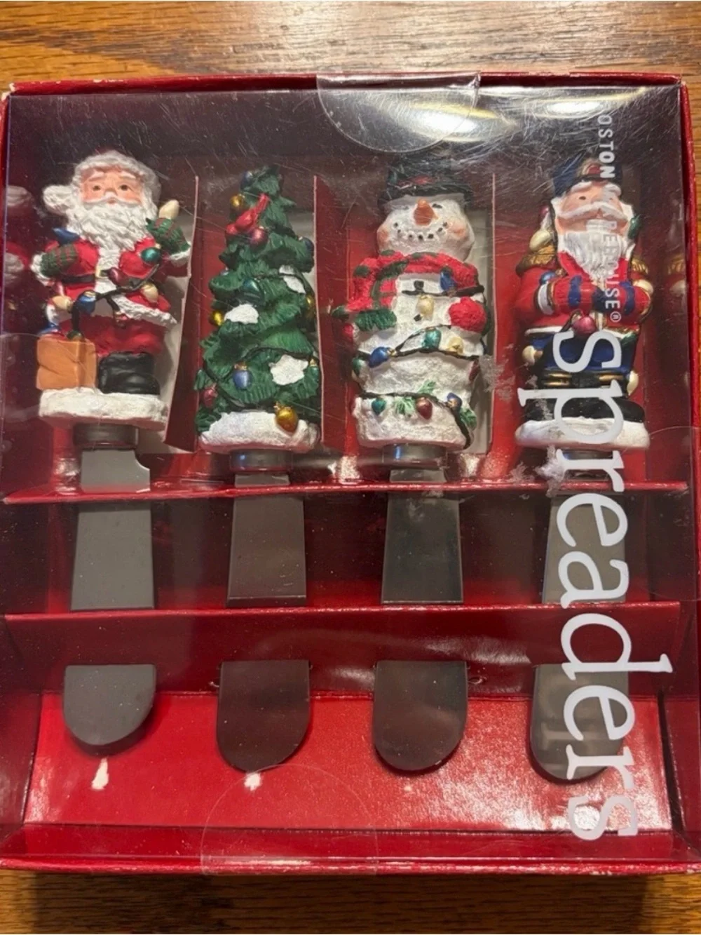 Holiday Cheese Spreaders - Santa, Tree, Snowman, & Nutcracker Set